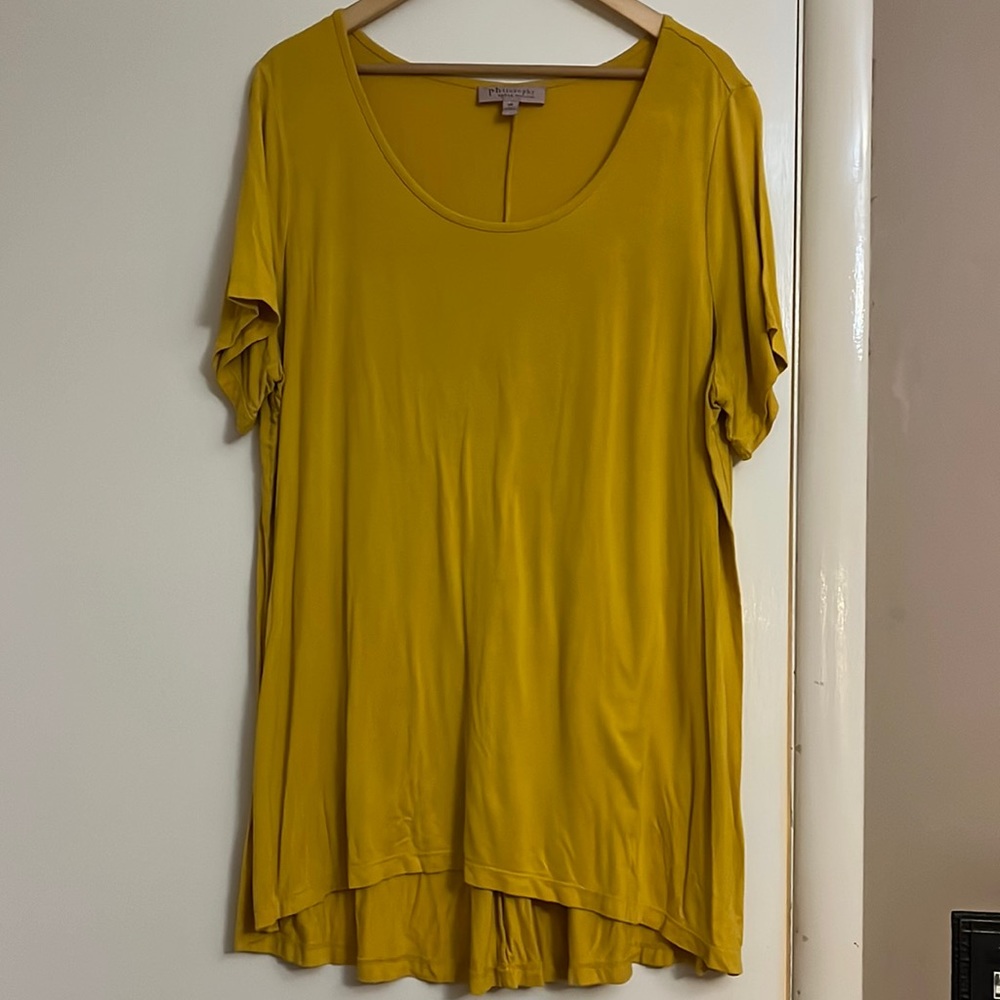 BARELY WORN PHILOSOPHY Short sleeved Long Hi-Lo Tee-2X